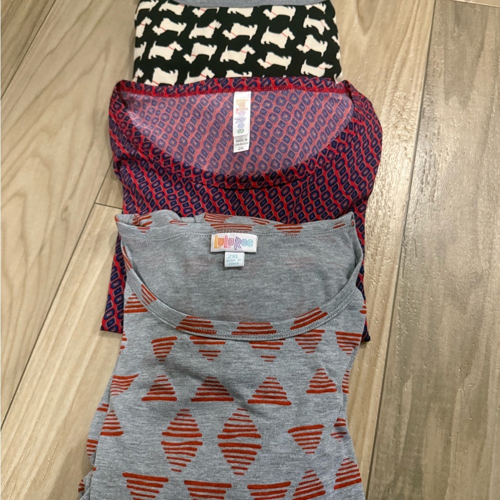 LuLaRoe Women's Julia dresses - Black, Red, and Gray Patterns